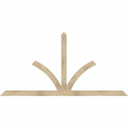 Ekena Millwork Richland Rough Sawn Timber Gable Bracket, Douglas Fir, 96"W x 48"H x 2"D x 4"F, 12/12 Pitch GBW096X48X0204RIC00RDF